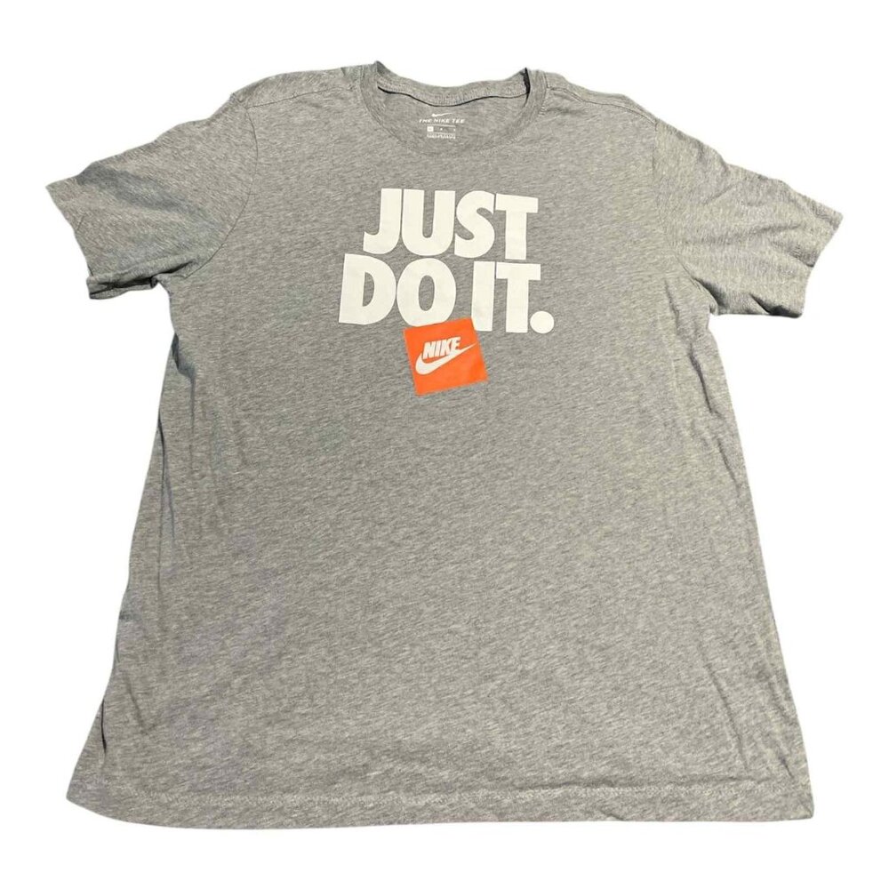 Nike Shirt Mens Large Gray‎ Just Do It Swoosh Logo Athletic Tee Sports Casual